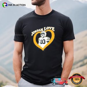 Jordan Love 10 Green Bay Packers Heart T shirt 1