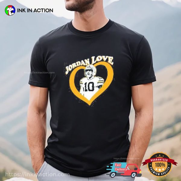 Jordan Love 10 Green Bay Packers Heart T-shirt