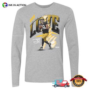 Jordan Love Green Bay Packers Retro NFLPA Signature T shirt 1