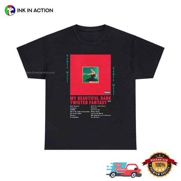 Kanye West My Beautiful Dark Twisted Fantasy New Album T-shirt