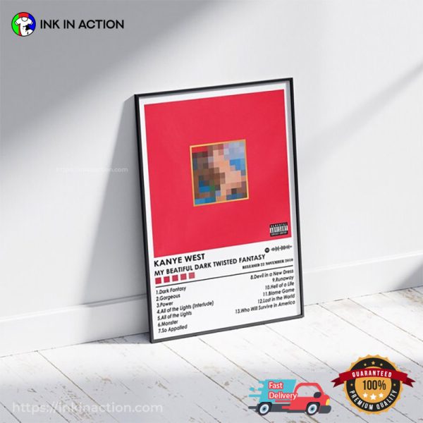 Kanye West New Album My Beautiful Dark Twisted Fantasy Poster