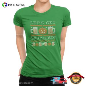 Let's Get Smashed Drinking Beer Halloween T shirt 2