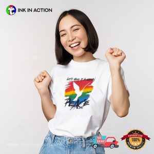 Let's Make it a Green Peace Pigeon Rainbow color tee 2