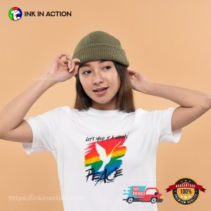 Let's Make it a Green Peace Pigeon Rainbow color tee