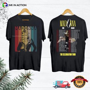 Madonna Four Decades The Celebration Tour Schedules T shirt 2