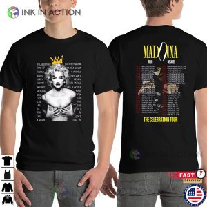 Madonna Queen Of Pop The Celebration Tour 2024 Retro T shirt