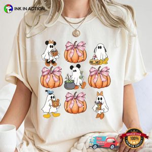 Mickey And Friends Halloween Costume Pumpkin Bow Comfort Colors T shirt 1