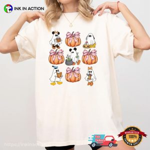 Mickey And Friends Halloween Costume Pumpkin Bow Comfort Colors T shirt 3