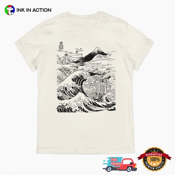 Mountain Fujiyama The Great Wave Painting T-shirt