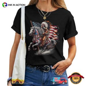 Native American Day Chief Riding Horse Tee 3