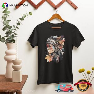 Native American Indigenous Women Watercolor Art T shirt 3