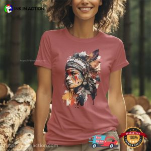 Native American Indigenous Women Watercolor Art T-shirt