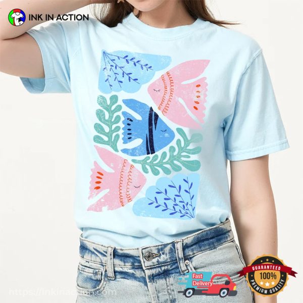 Ocean Fish Coral Comfort Colors T-shirt