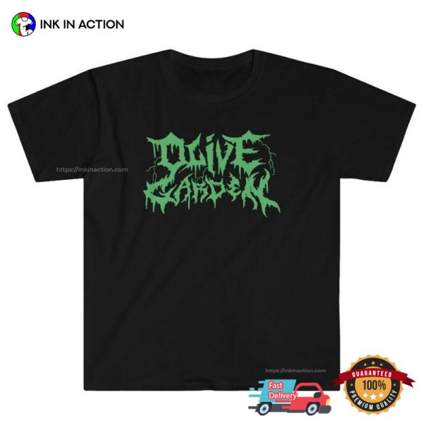 Olive Garden Heavy Metal Rock Logo Classic T-shirt