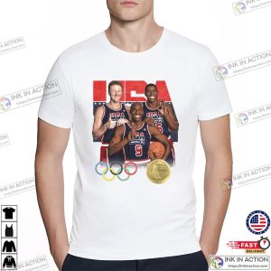 Olympic 2024 Champions USA Men’s Basketball Team Retro Style T-shirt