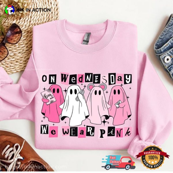 On Wednesday We Wear Pink Funny Halloween Shirt