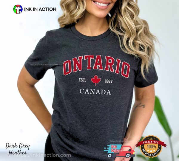 Ontario Est 1867 Canada Vintage Comfort Colors Tee