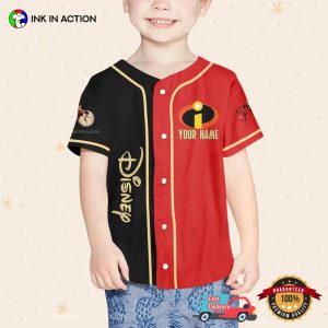 Personalized Disney The Incredibles Black N Red Baseball Jersey