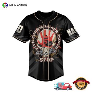 Personalized Five Finger Death Punch Marilyn Manson Black Baseball Jersey 2