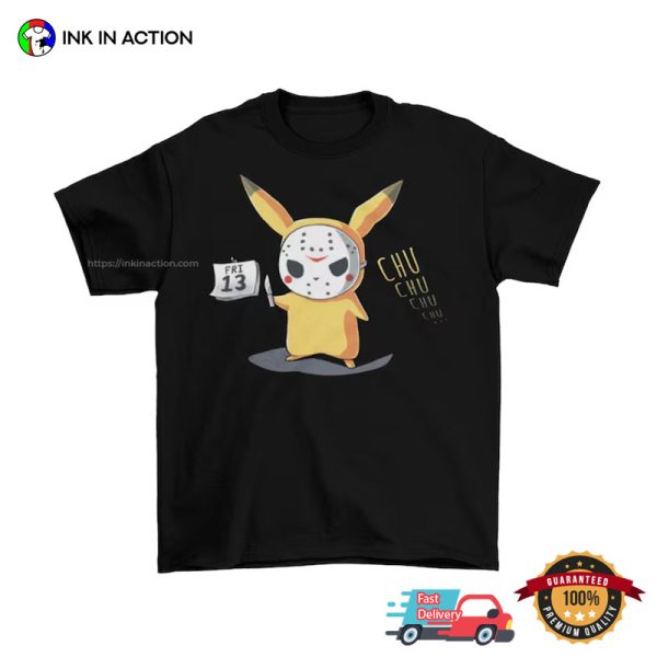 Pikachu Friday The 13th Parody T-shirt