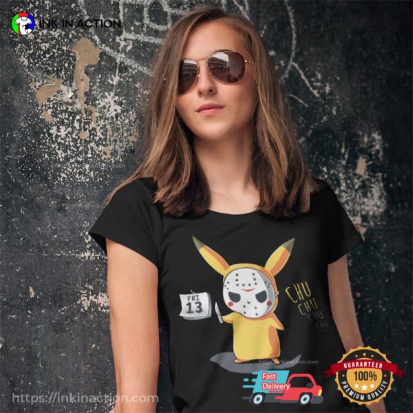 Pikachu Friday The 13th Parody T-shirt