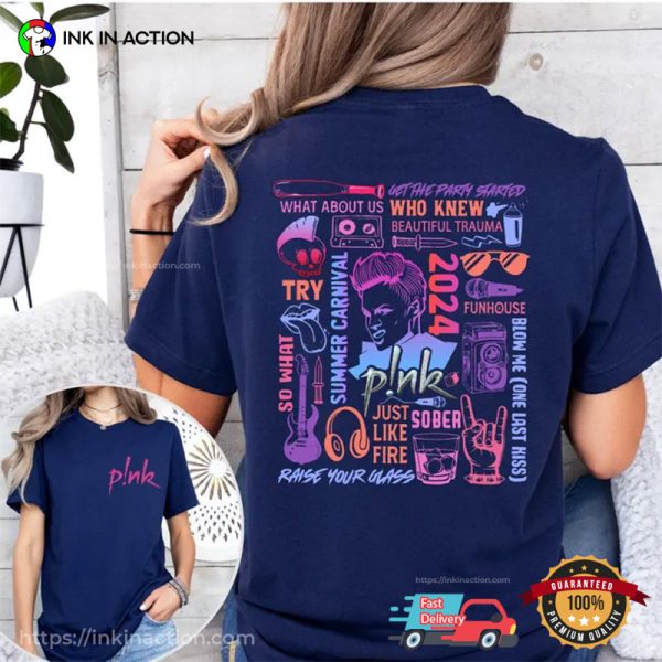 Pink Tour 2024 Summer Carnival Concert 2 Sided T-shirt