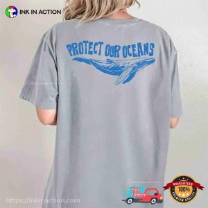 Protect Our Oceans Whale Comfort Colors Back Tee