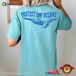 Protect Our Oceans Whale Comfort Colors Back Tee 3