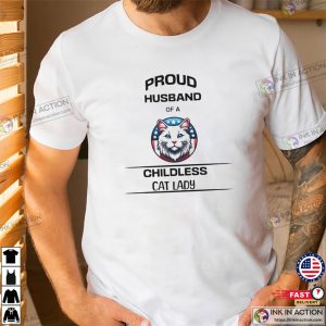 Proud Husband Of A Childless Cat Lady USA Kamala T-shirt