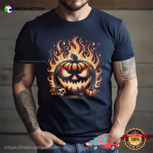 Pumpkin On Fire Gothic Horror halloween shirt 1