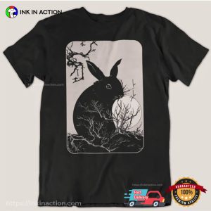 Rabbit Moon Night Art bunnies shirt 2