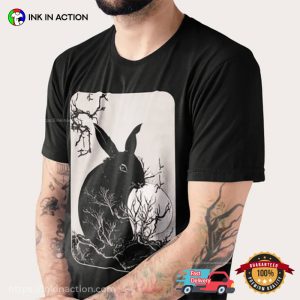 Rabbit Moon Night Art bunnies shirt 3