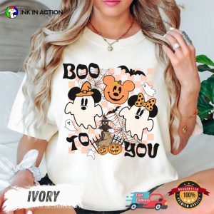 Retro Boo To You Mickey Minnie cute halloween shirts 2