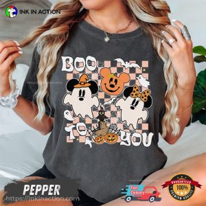 Retro Boo To You Mickey Minnie cute halloween shirts 3