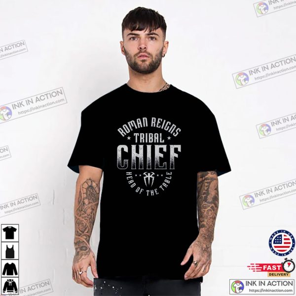 Roman Reigns Tribal Chief Head Of The Table Black T-shirt