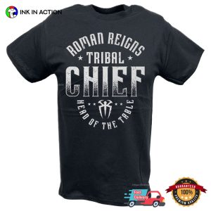 Roman Reigns Tribal Chief Head of The Table Black T shirt 3