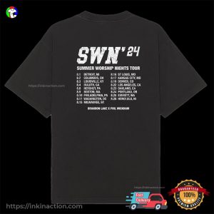 SWN '24 Summer Worship Nights Tour Setlist 2 Sided T shirt 1