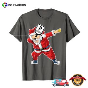 Santa Claus Pickleball Player Funny Xmas T-shirt