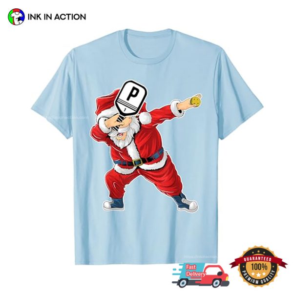 Santa Claus Pickleball Player Funny Xmas T-shirt