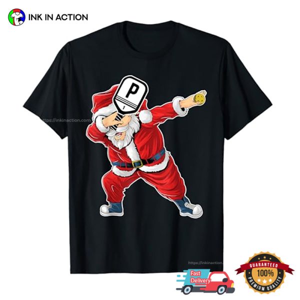 Santa Claus Pickleball Player Funny Xmas T-shirt