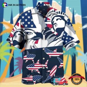 Shark America Independence Day Hawaiian Shirt