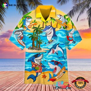 Shark In Summer Hawaiian Shirt