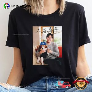 Shohei Ohtani a Japanese baseball pitcher LA Dodgers With Dog Tee 3