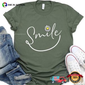 Smile With Flowers Good Vibes Comfort Colors T shirt 1