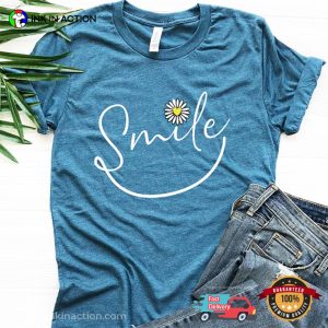 Smile With Flowers Good Vibes Comfort Colors T shirt 3