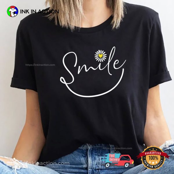 Smile With Flowers Good Vibes Comfort Colors T-shirt