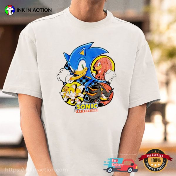 Sonic The Hedgehog Characters Vintage Classic Game T-shirt