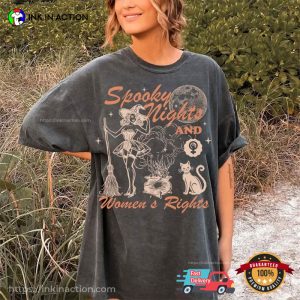 Spooky Nights And Women's Rights Feminist Halloween Comfort Colors Tee 1