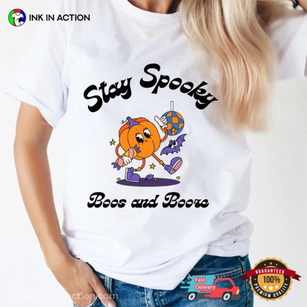 Stay Spooky Boos And Booze Pumpkin Comfort Colors Tee