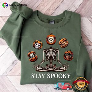 Stay Spooky Horror Movie 90s Character Heads T shirt 2